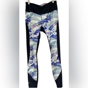 ATHLETA Leggings Navy Blue Small Back Zip Pocket Excellent Condition‎
